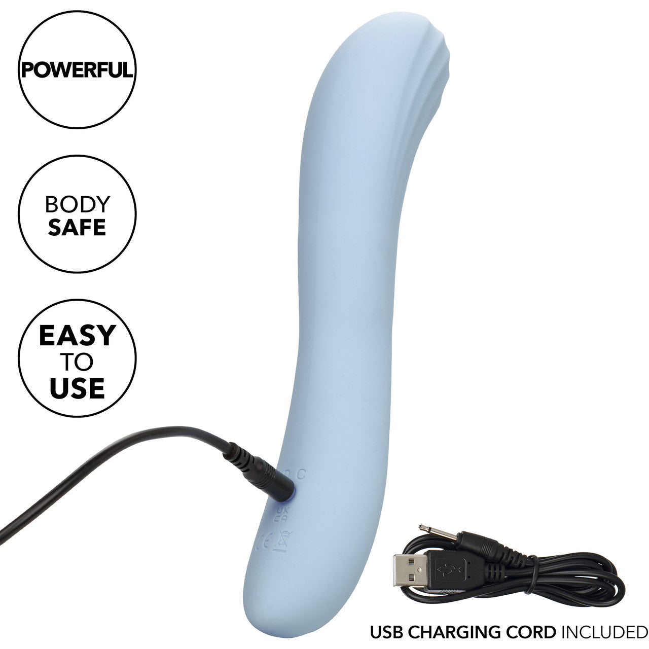 Azure Collection Contoured G Rechargeable Waterproof Silicone G-Spot Vibrator By CalExotics