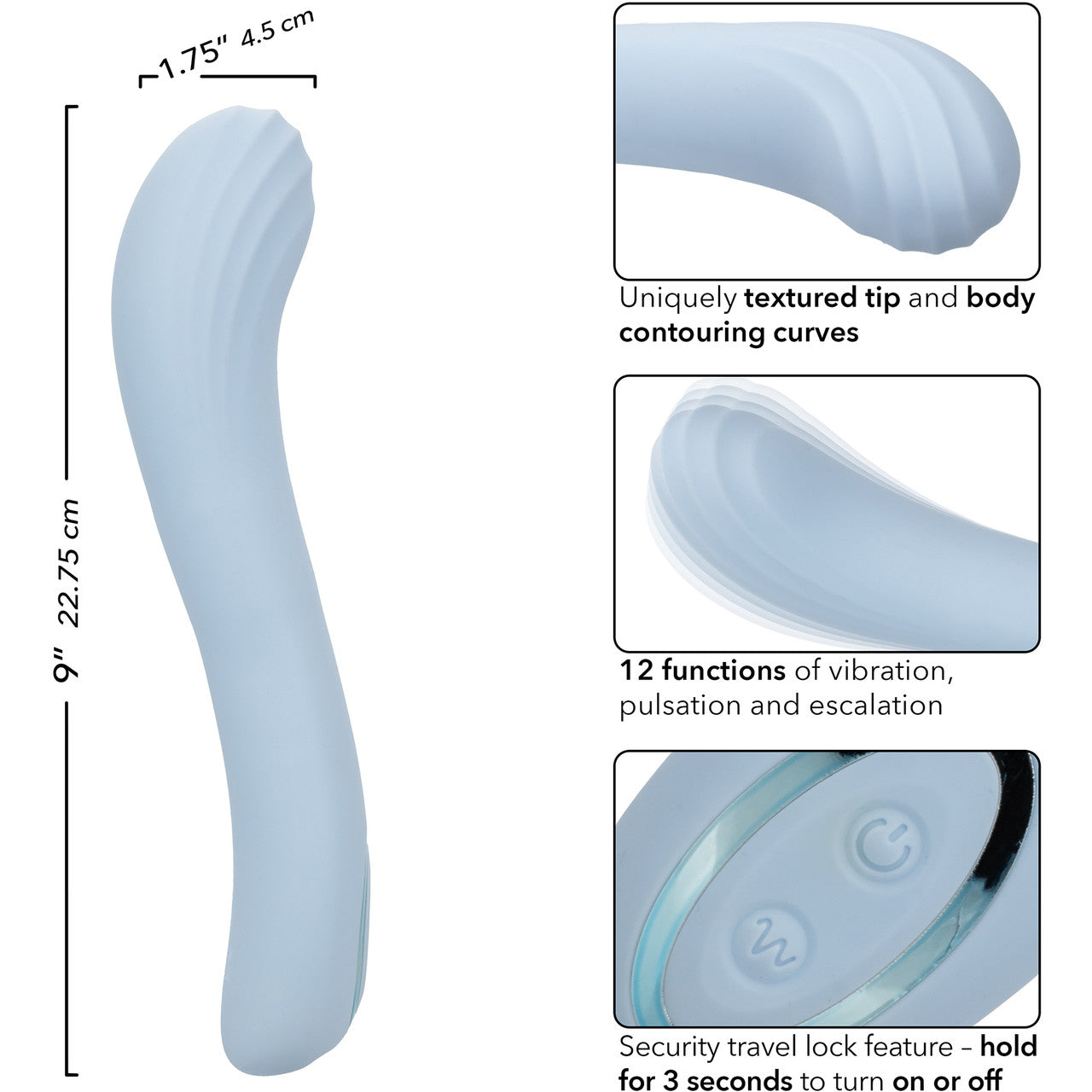 Azure Collection Contoured G Rechargeable Waterproof Silicone G-Spot Vibrator By CalExotics