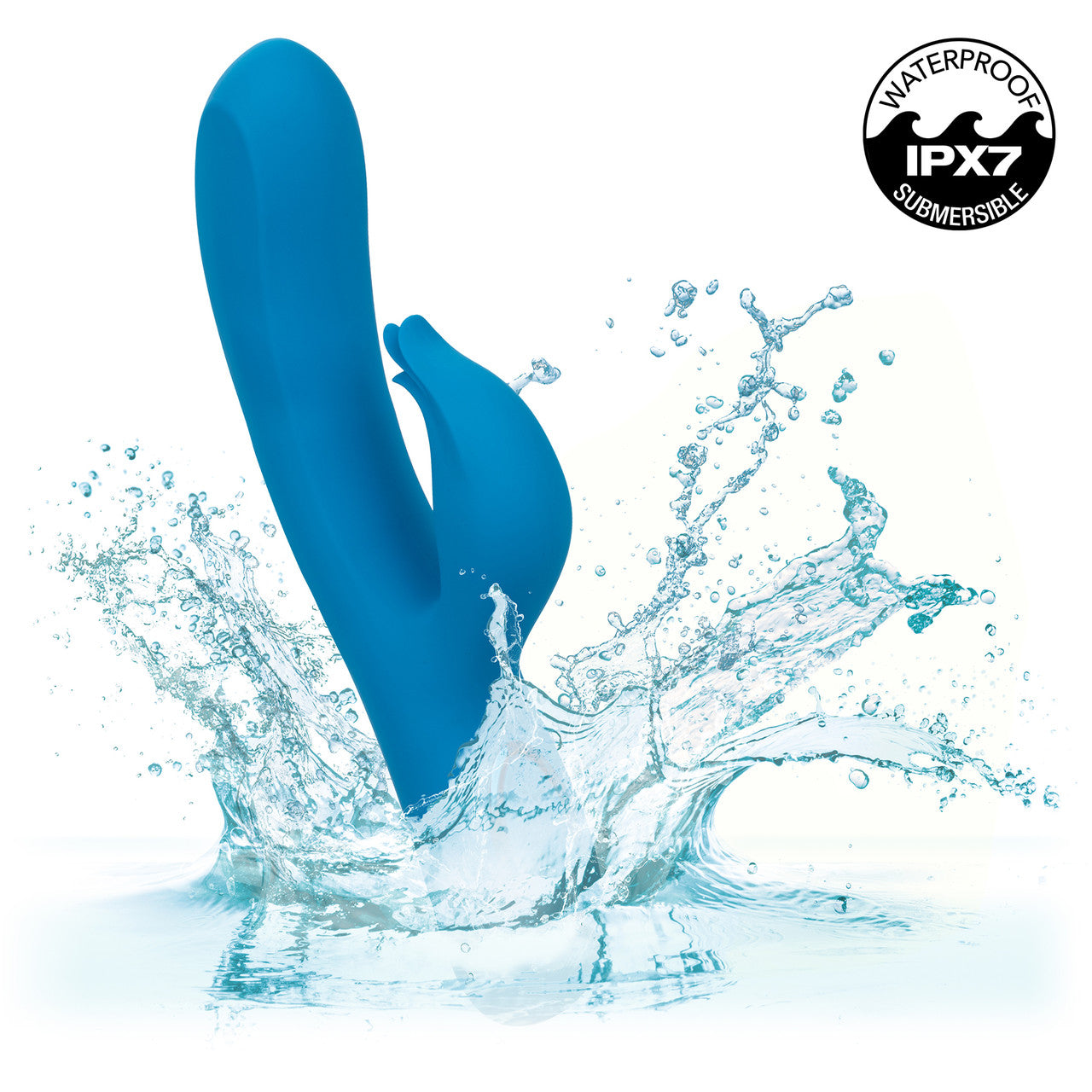 Azure Collection Flutter G Rechargeable Waterproof Silicone Rabbit Vibrator By CalExotics