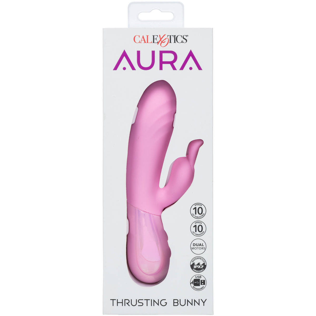 Aura Thrusting Bunny Silicone Thrusting Rabbit Vibrator By CalExotics