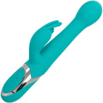 Enchanted Oscillate Rechargeable Thrusting & Rotating Beads Dual Stimulation Vibrator By CalExotics - Blue