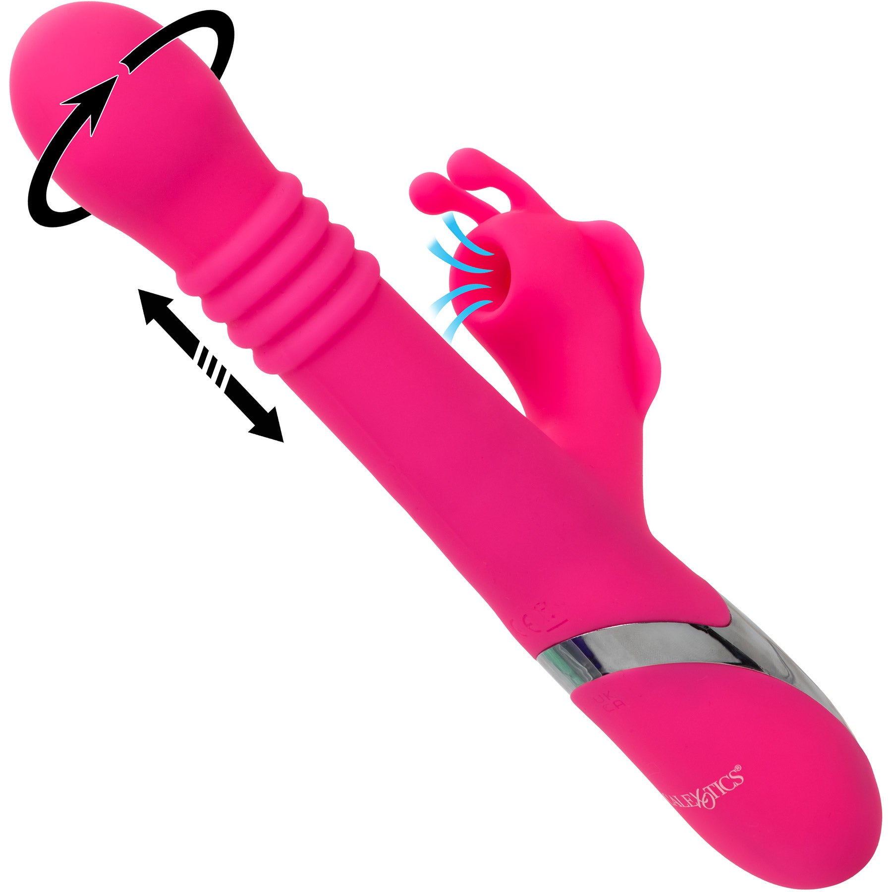 Enchanted Kissing Butterfly Thrusting & Rotating Vibrator With Clitoral Stimulator By CalExotics