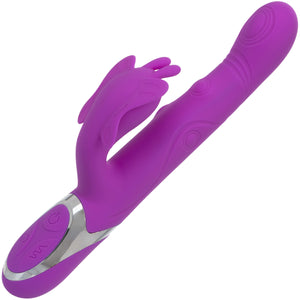 Enchanted Throbbing Butterfly Waterproof Silicone Dual Stimulation Vibrator