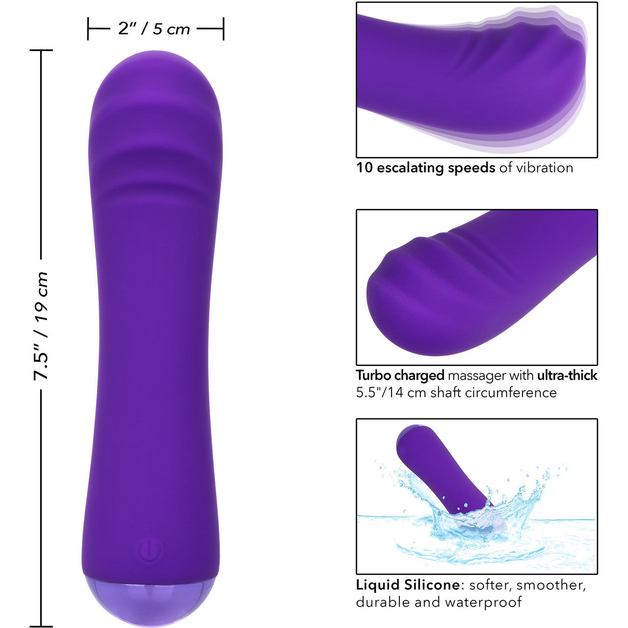 Thicc Chubby Buddy Rechargeable Waterproof Silicone G-Spot Vibrator By CalExotics - Purple