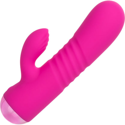 Thicc Chubby Honey Rechargeable Waterproof Silicone Dual Stimulation Vibrator By CalExotics - Pink