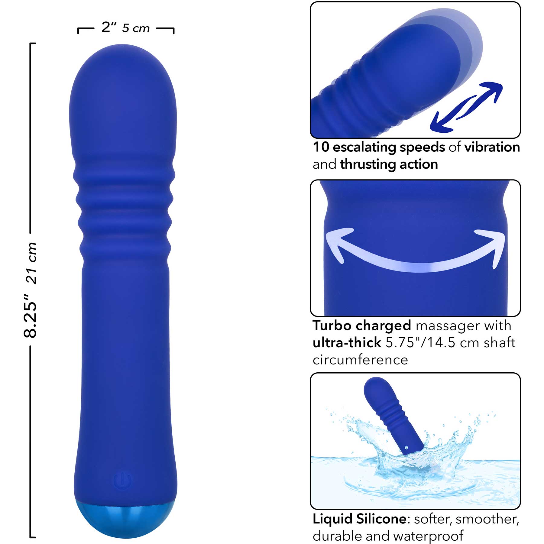 Thicc™ Chubby Rechargeable Silicone Vibrating Thrusting Wand