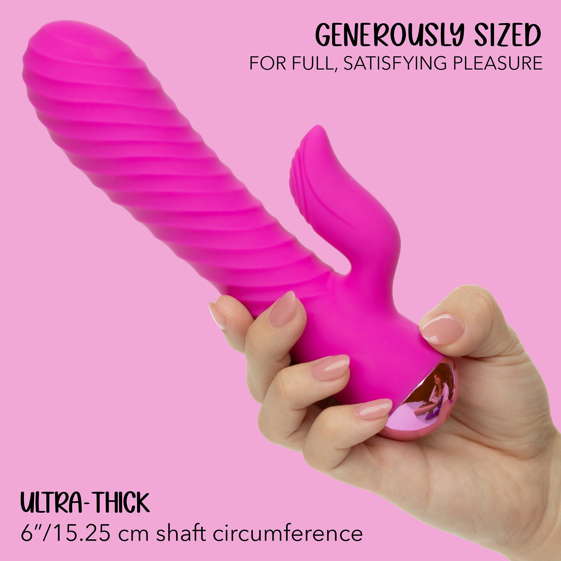 Extra Thicc™ Chubby Gyrating Rechargeable Silicone Rabbit Style Tickler