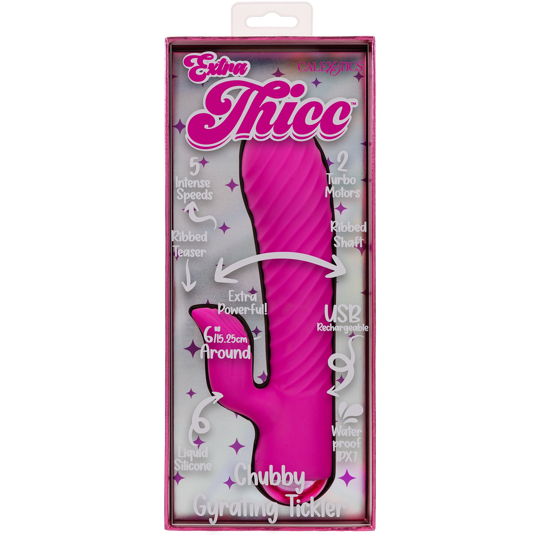 Extra Thicc™ Chubby Gyrating Rechargeable Silicone Rabbit Style Tickler