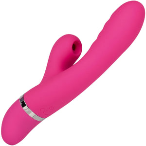 Foreplay Frenzy Pucker Dual Stimulation Vibrator With Suction By CalExotics - Pink