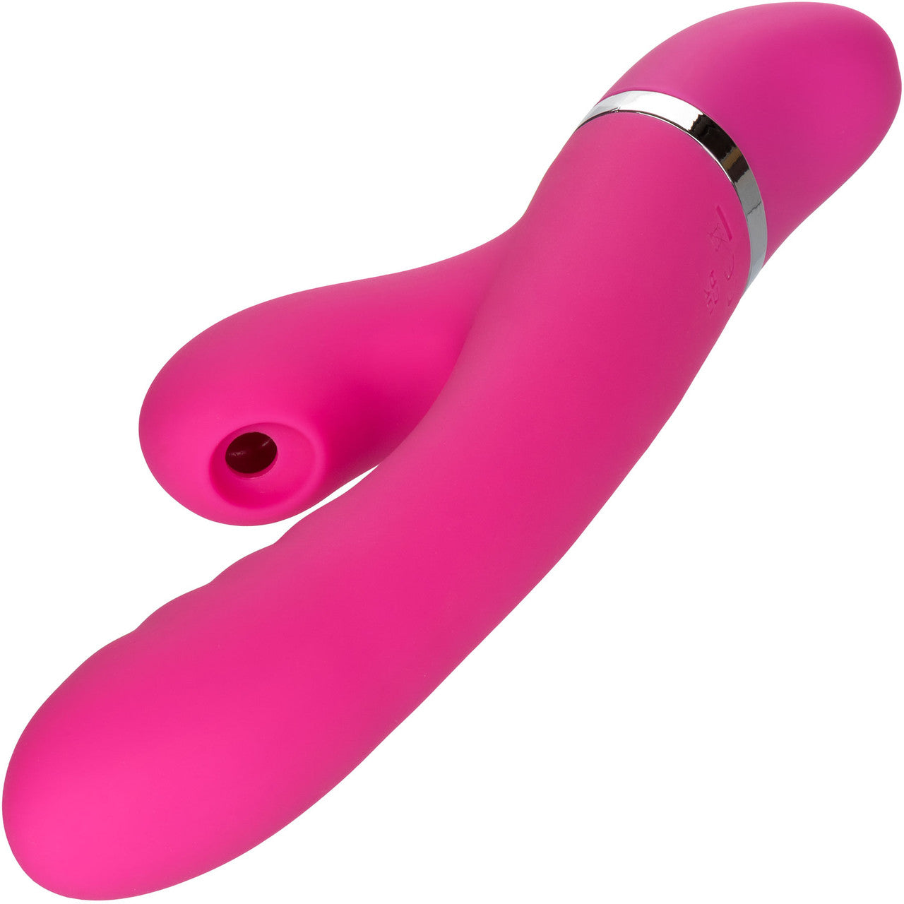 Foreplay Frenzy Pucker Dual Stimulation Vibrator With Suction By CalExotics - Pink