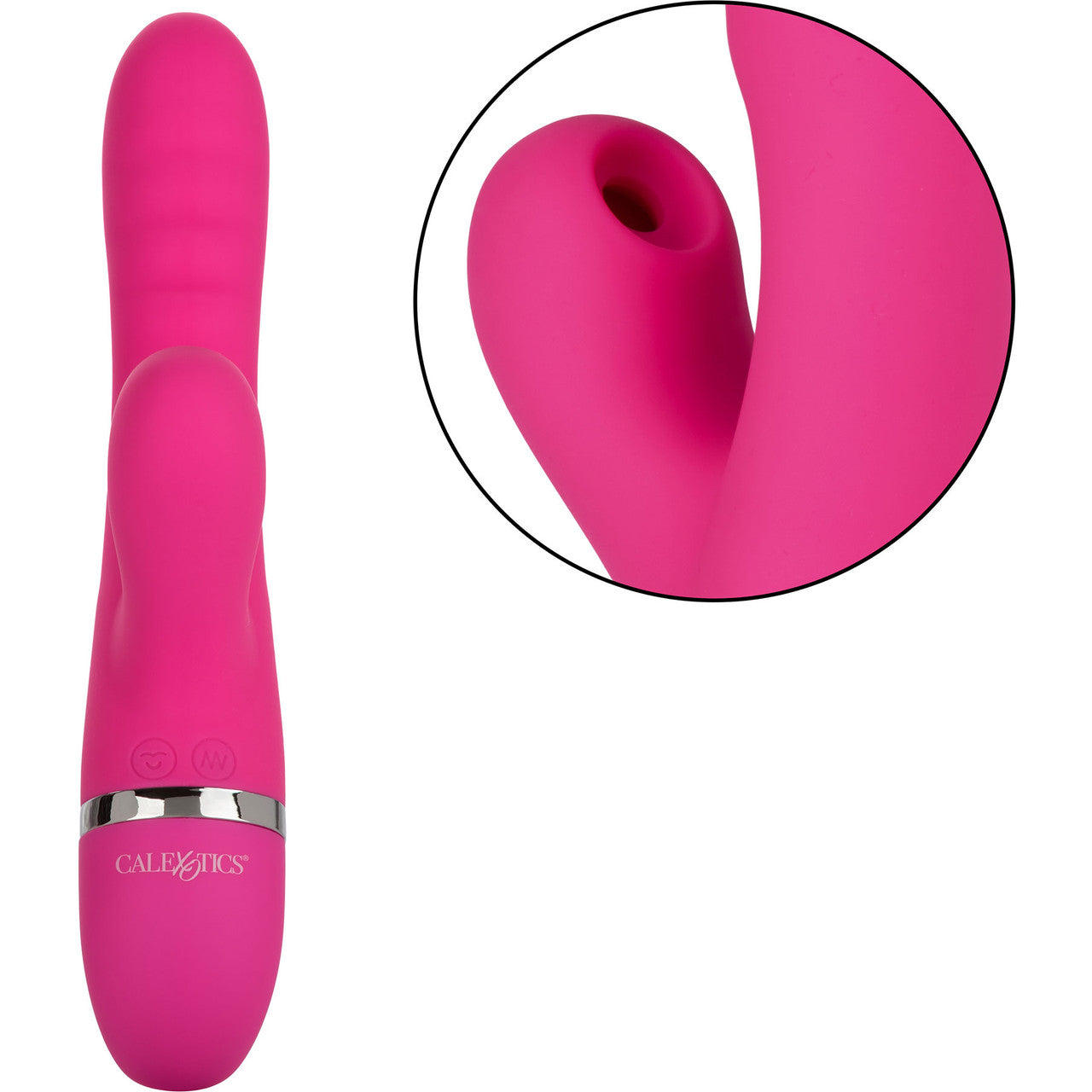 Foreplay Frenzy Pucker Dual Stimulation Vibrator With Suction By CalExotics - Pink