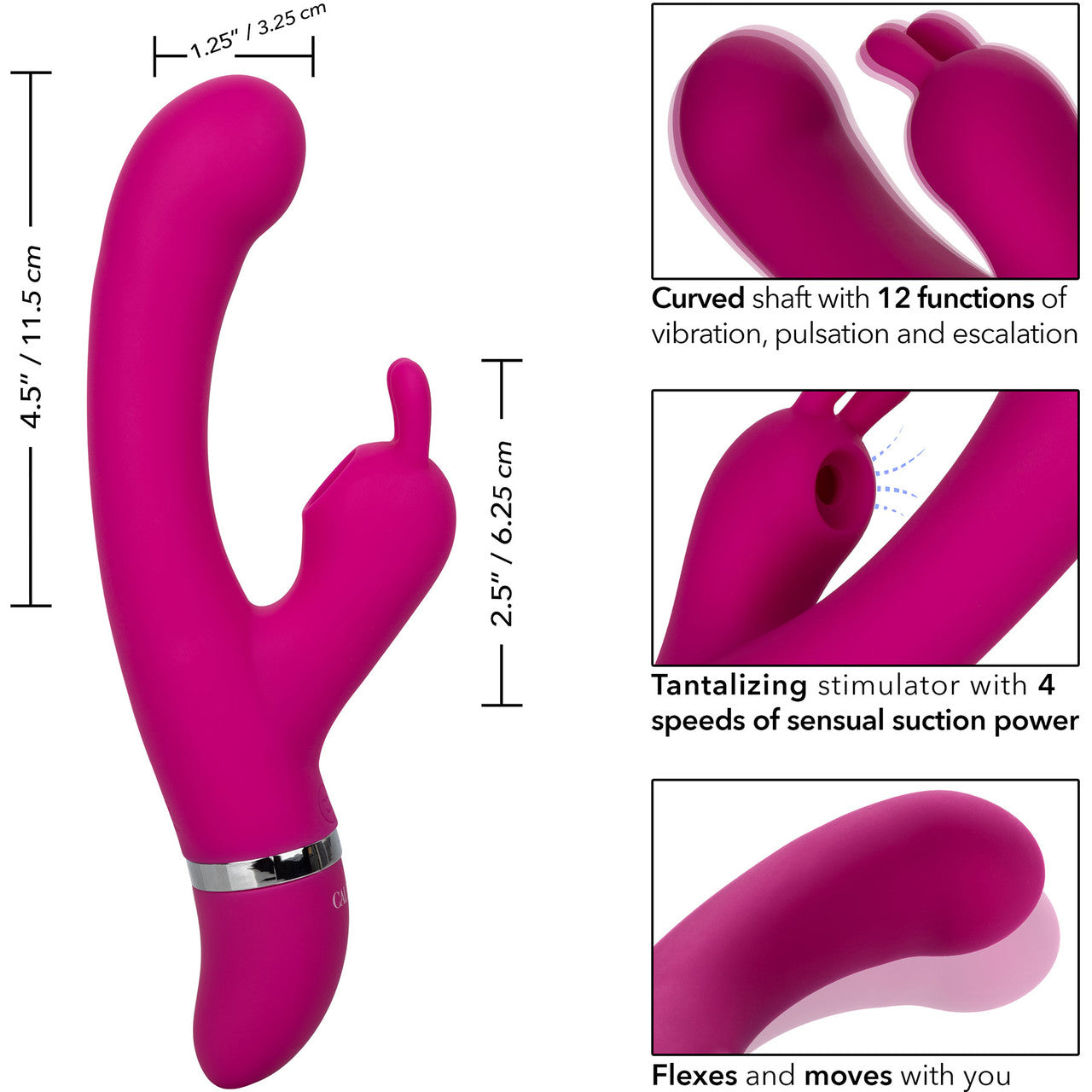 Foreplay Frenzy Bunny Kisser Dual Stimulation Vibrator By CalExotics - Pink