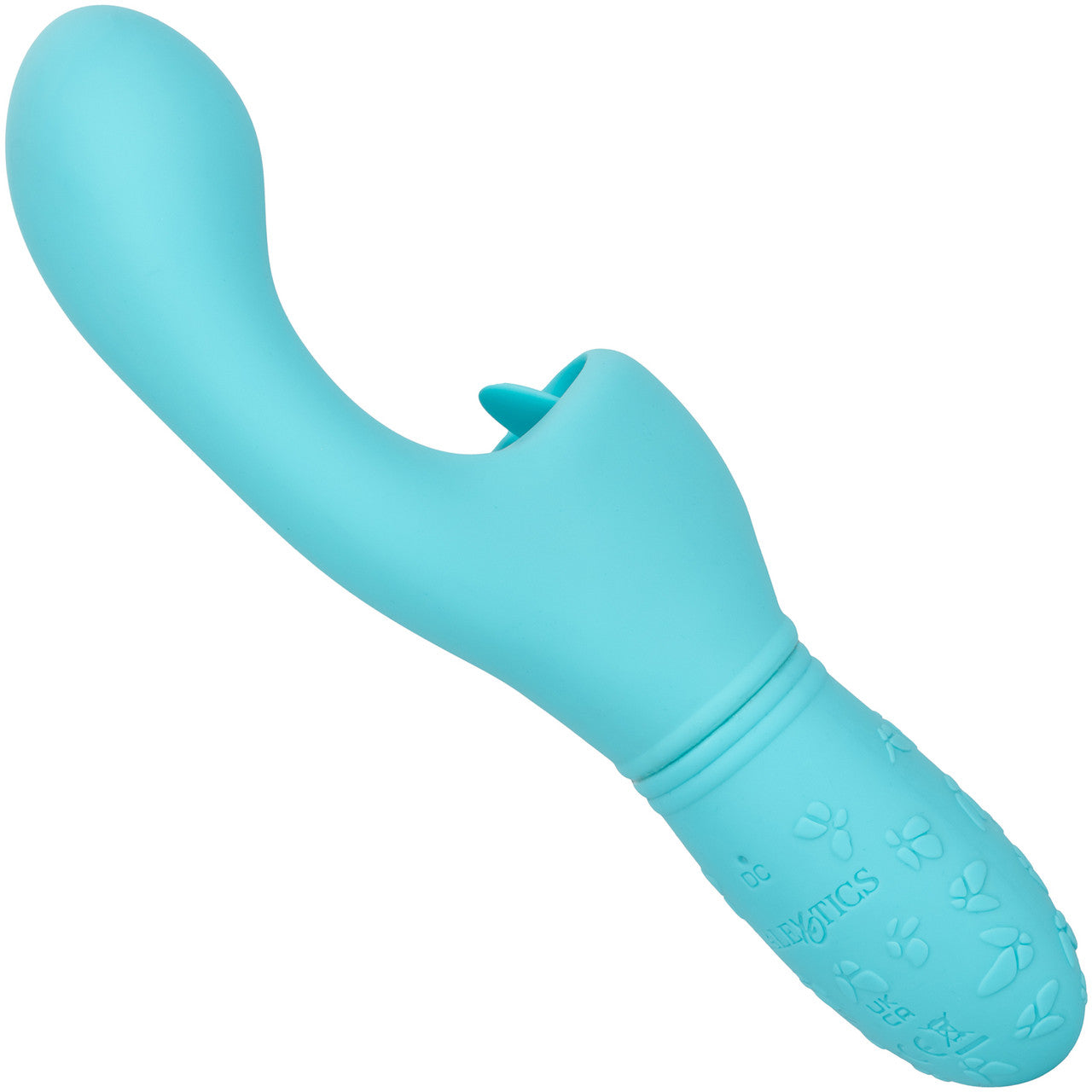 Rechargeable Butterfly Kiss Silicone Flicker Dual Stimulation Vibrator By CalExotics - Blue