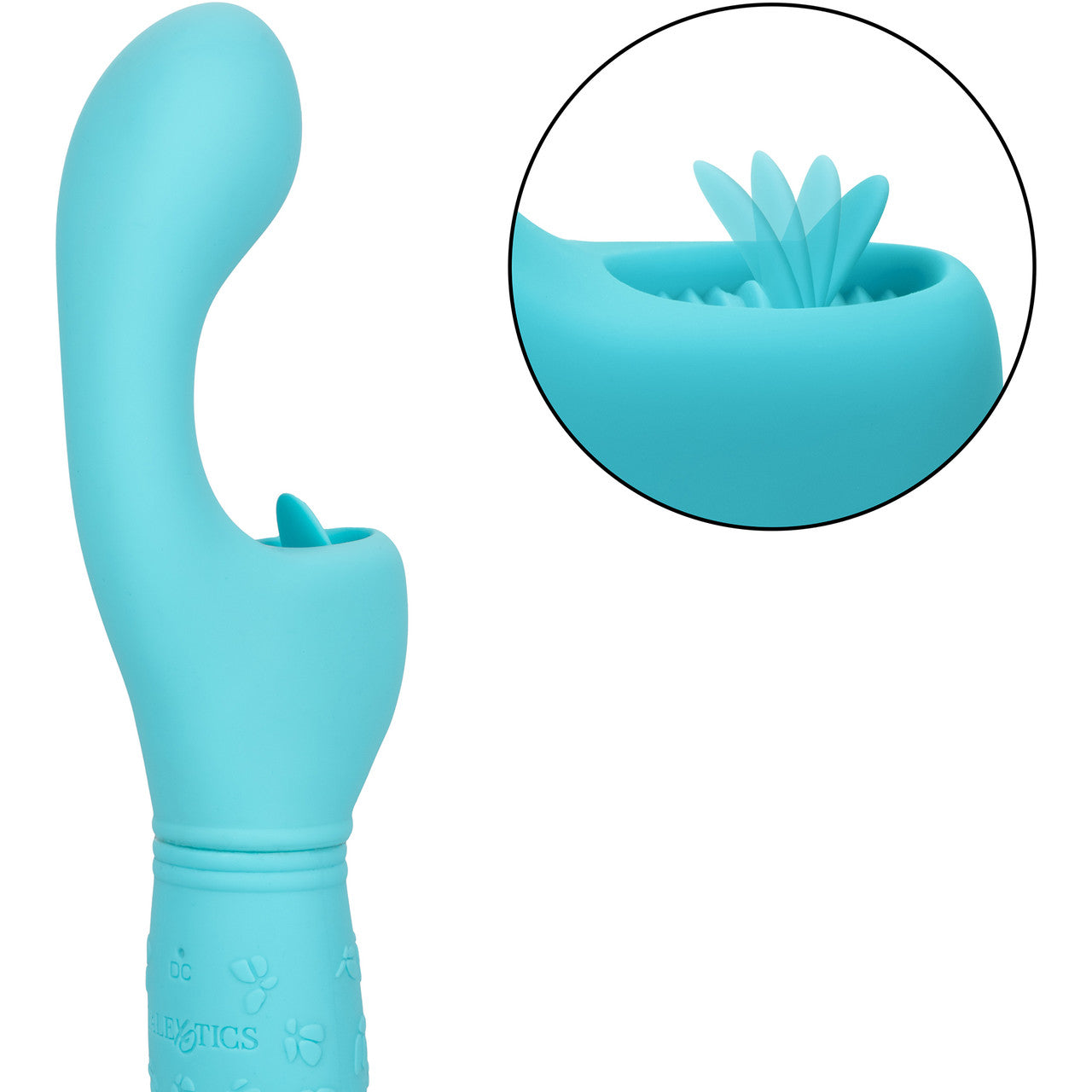 Rechargeable Butterfly Kiss Silicone Flicker Dual Stimulation Vibrator By CalExotics - Blue