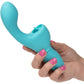 Rechargeable Butterfly Kiss Silicone Flicker Dual Stimulation Vibrator By CalExotics - Blue