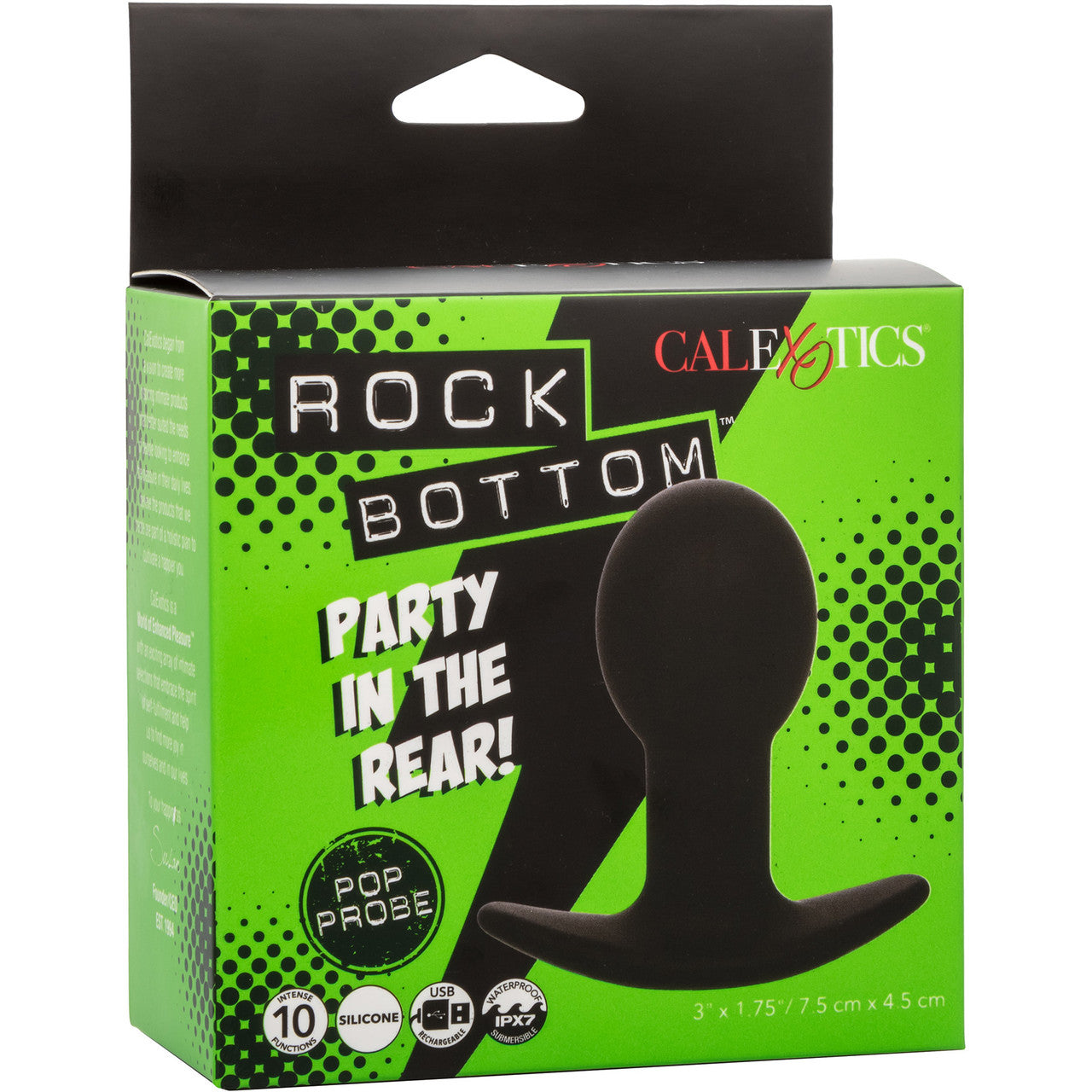 Rock Bottom Pop Probe Rechargeable Waterproof Silicone Vibrating Butt Plug By CalExotics