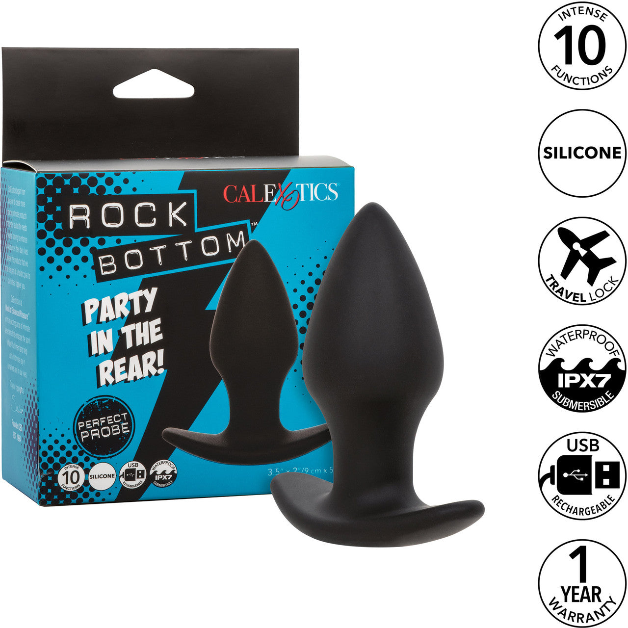 Rock Bottom Perfect Probe Rechargeable Waterproof Silicone Vibrating Butt Plug By CalExotics