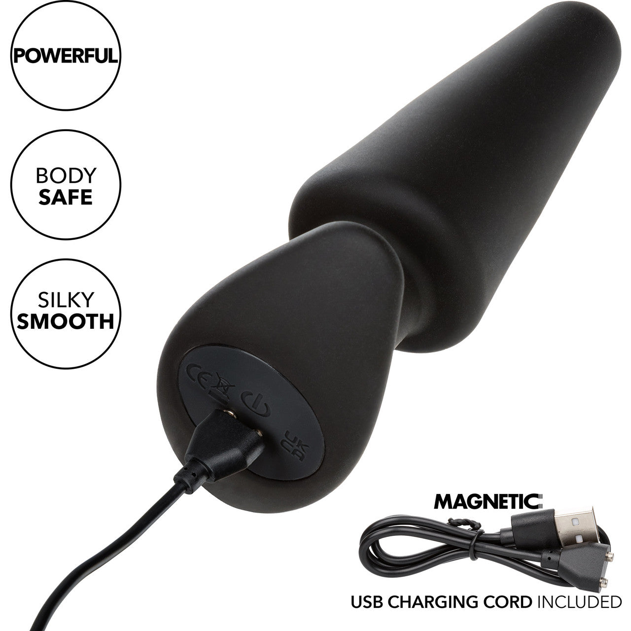 Rock Bottom Tapered Probe Rechargeable Waterproof Silicone Vibrating Butt Plug By CalExotics