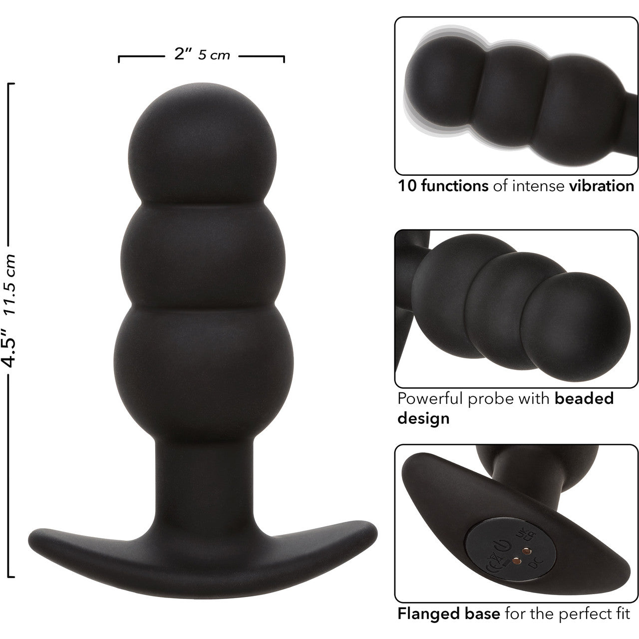 Rock Bottom Beaded Probe Silicone Vibrating Butt Plug By CalExotics Rock Bottom Beaded Probe Silicone Vibrating Butt Plug By CalExotics