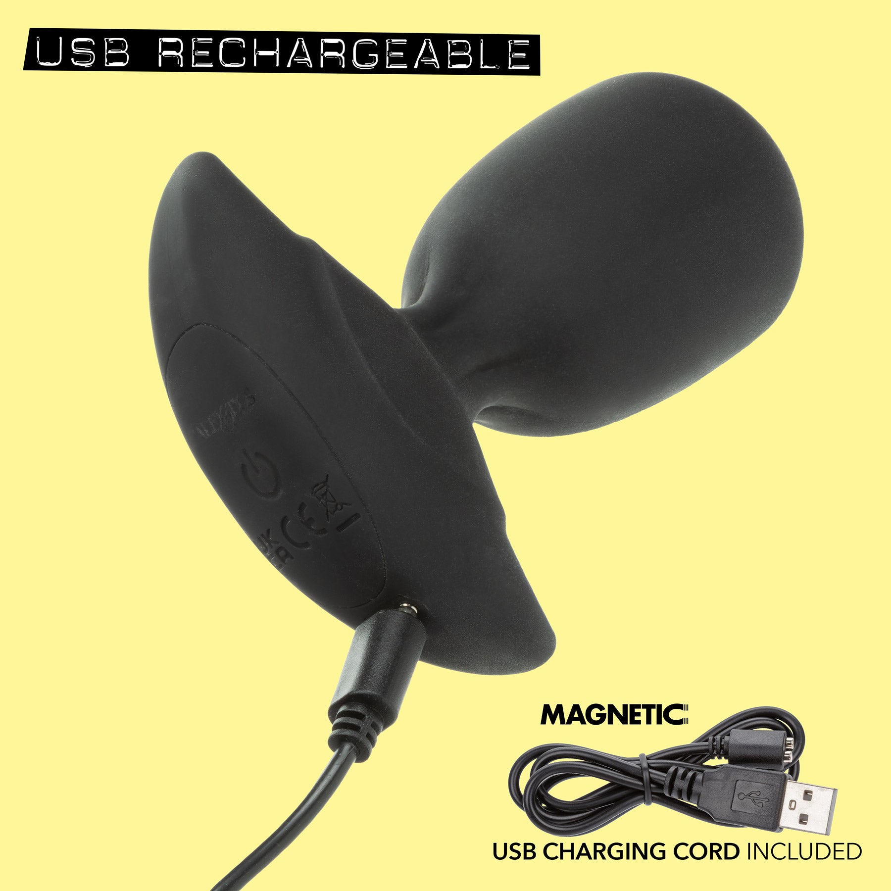 Rock Bottom™ Rumbling Torpedo Probe Rechargeable Waterproof Silicone Vibrating Butt Plug