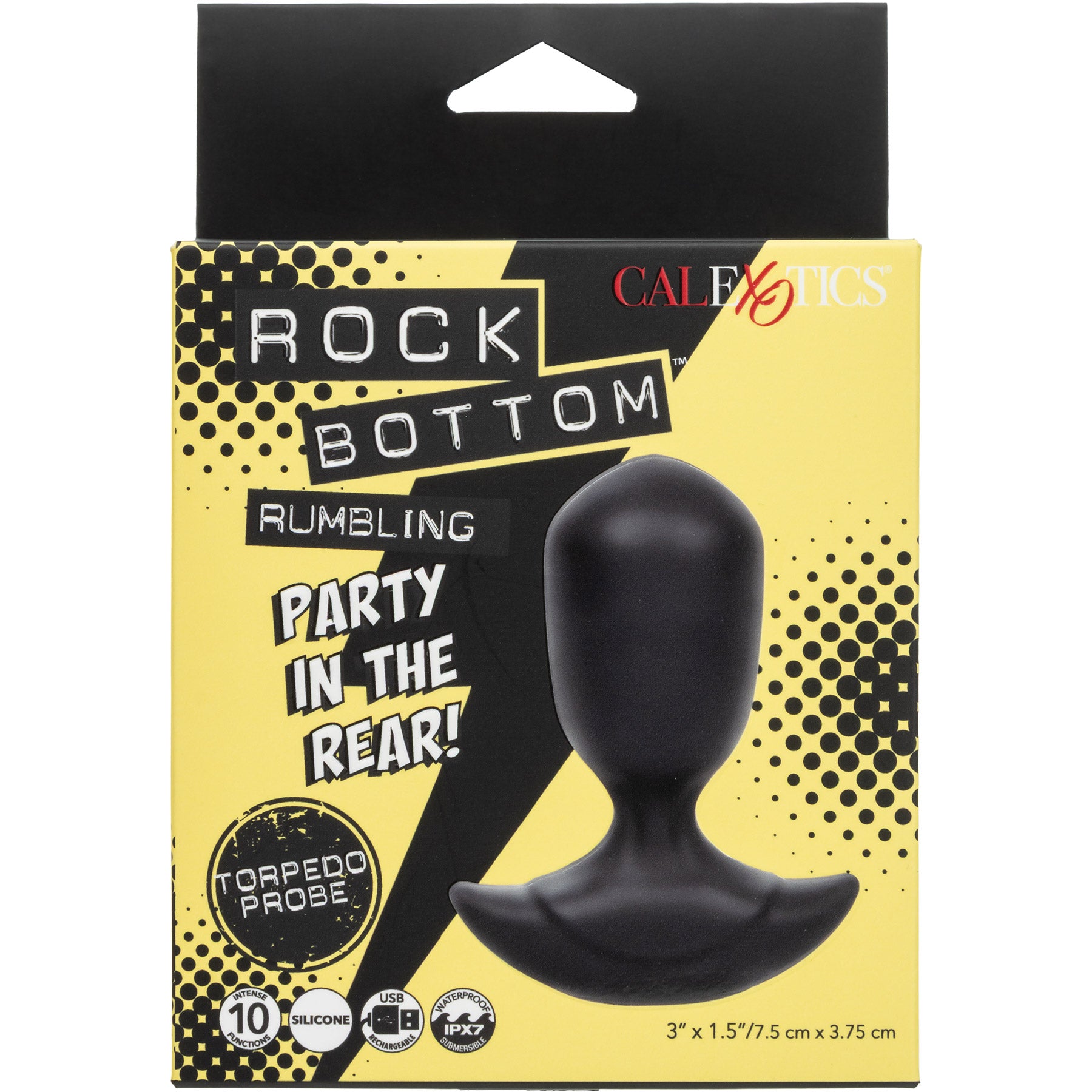Rock Bottom™ Rumbling Torpedo Probe Rechargeable Waterproof Silicone Vibrating Butt Plug