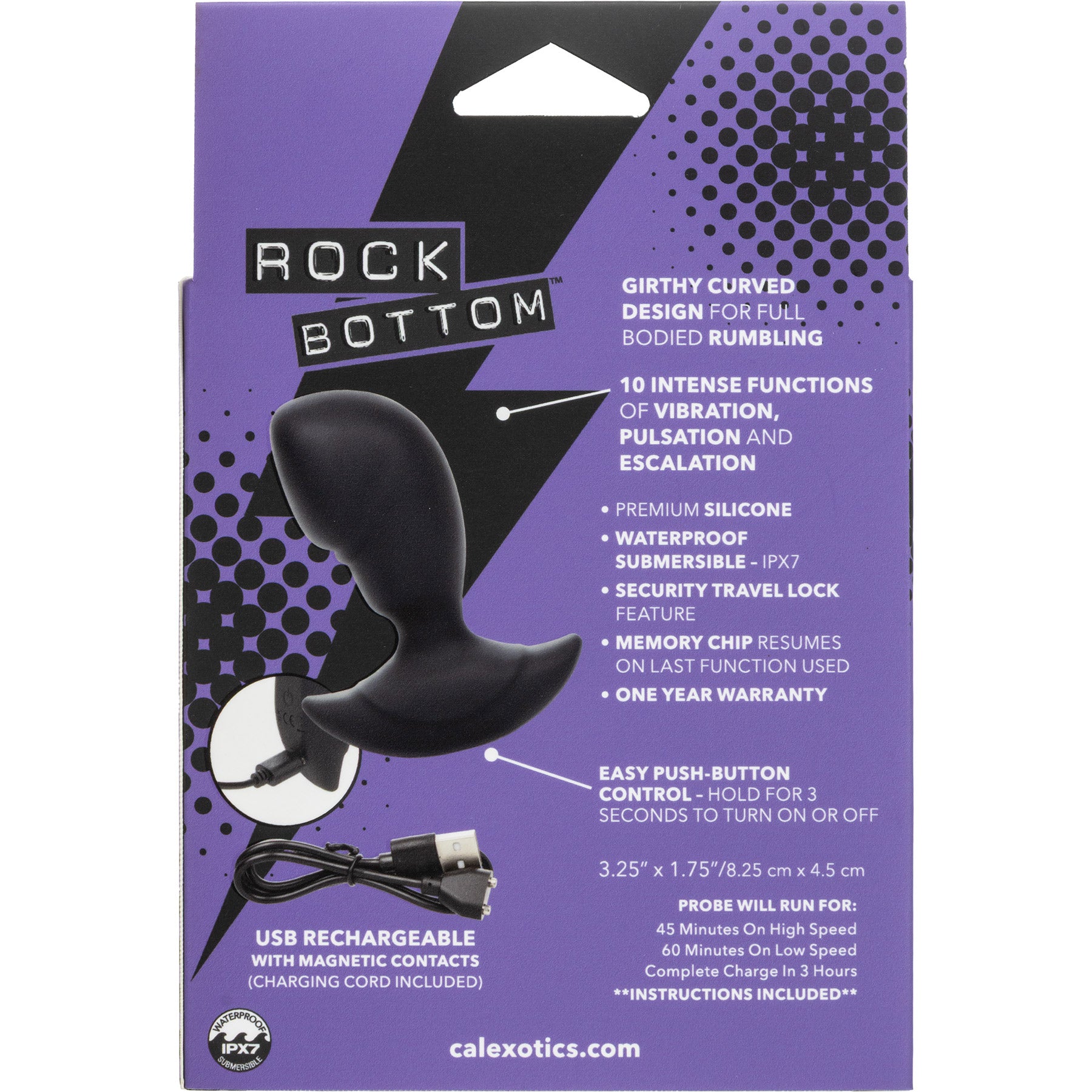 Rock Bottom™ Rumbling Stud® Probe Silicone Vibrating Butt Plug