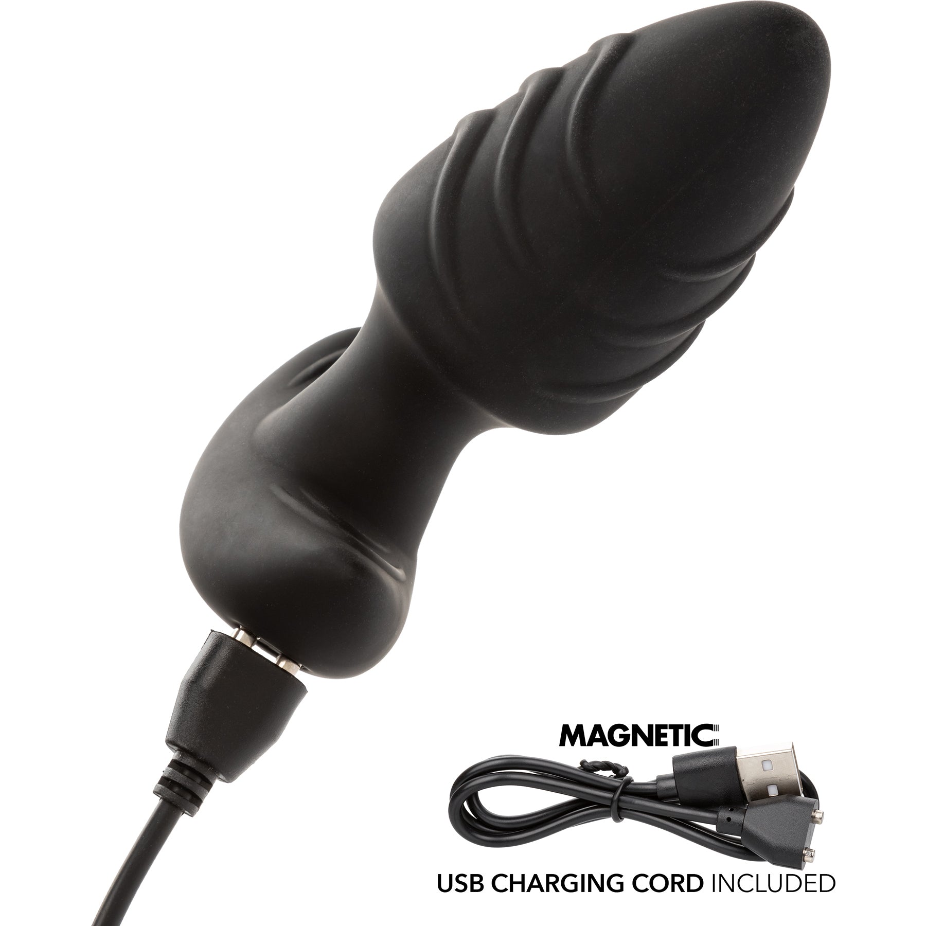 Rock Bottom™ Vibrating Rotating Probe Rechargeable Waterproof Silicone Butt Plug