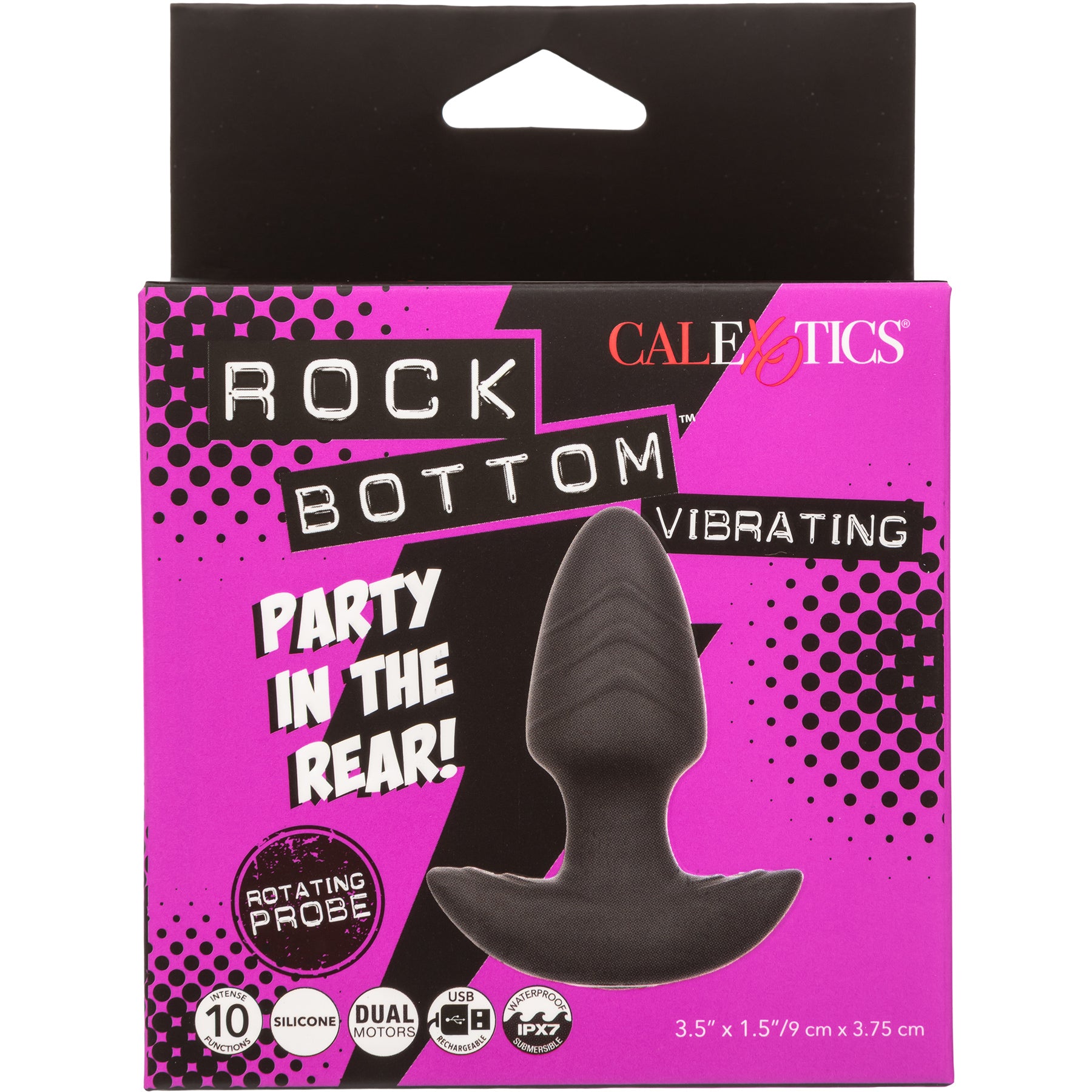Rock Bottom™ Vibrating Rotating Probe Rechargeable Waterproof Silicone Butt Plug