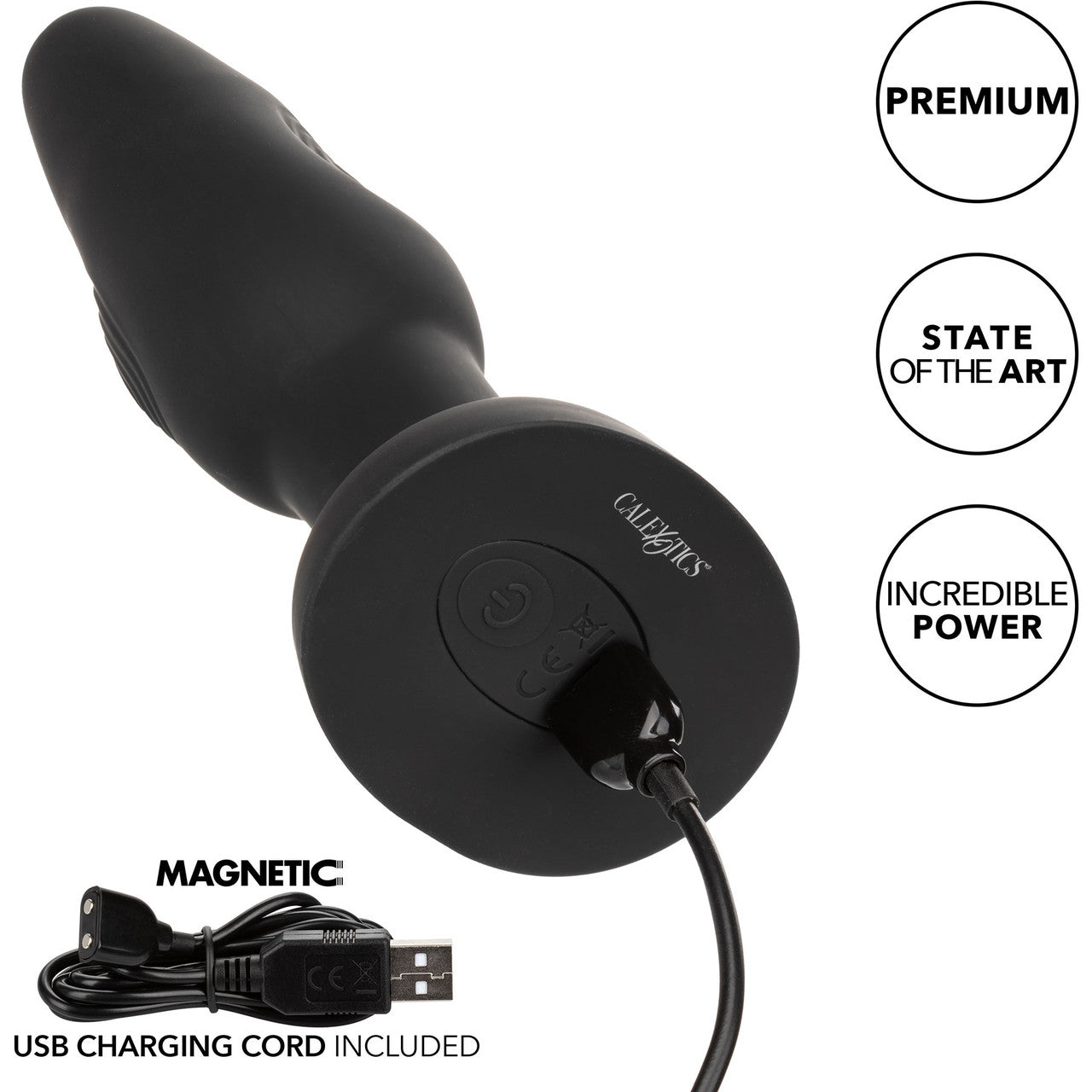 Bionic Dual Pulsating Probe Rechargeable Silicone Anal Stimulator By CalExotics - Black