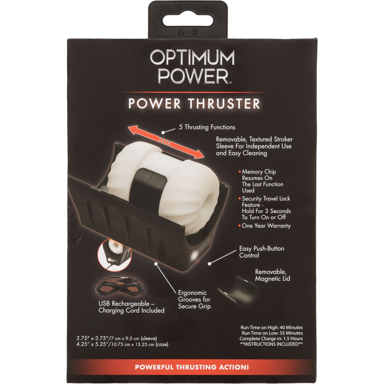 Optimum Power 5 Function Power Thruster Rechargeable Penis Masturbator By CalExotics