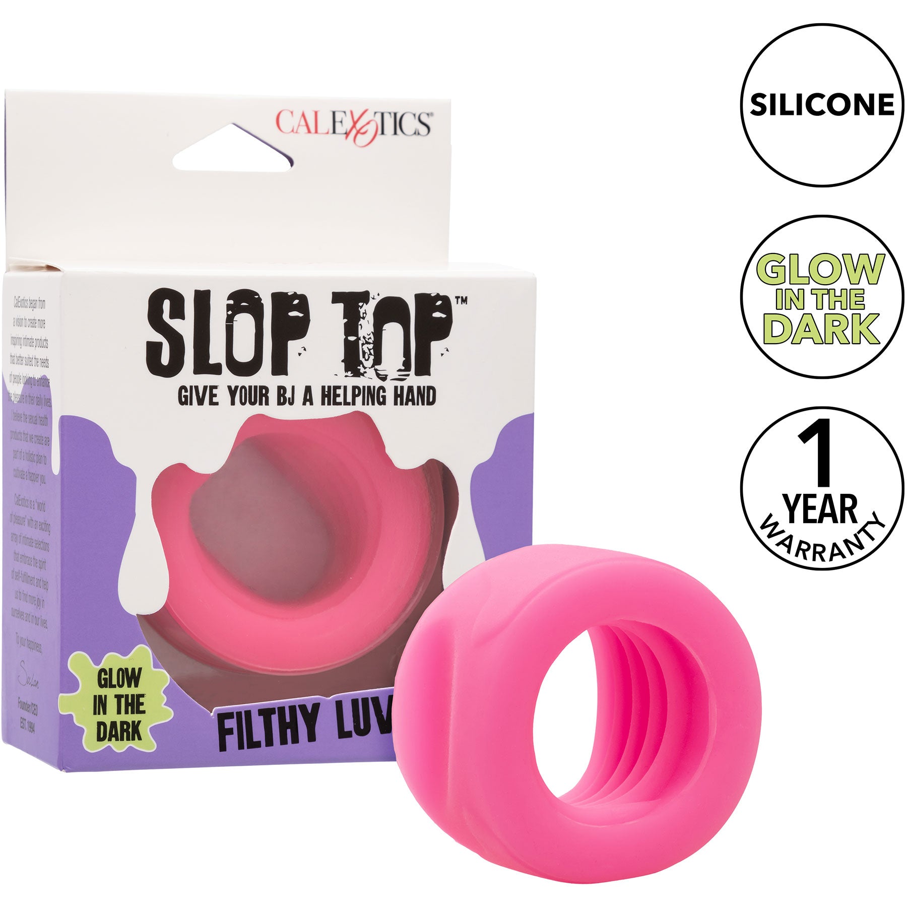 Slop Top Filthy Luv Silicone BJ Enhancer By CalExotics - Pink