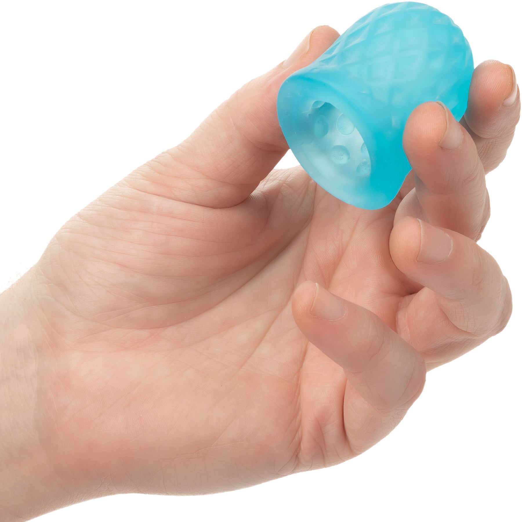 Pop Sock Tickler Reversible Textured Stroker By CalExotics - Blue