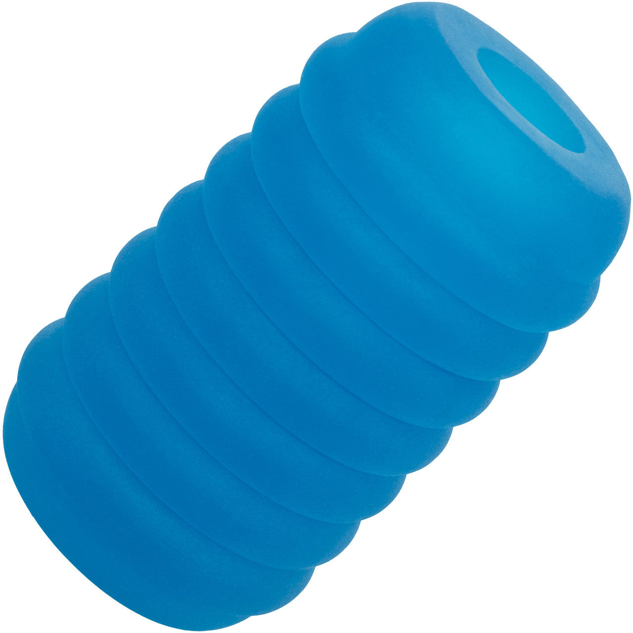 Pop Sock! Ribbed Reversible Open Ended Penis Stroker By CalExotics - Blue