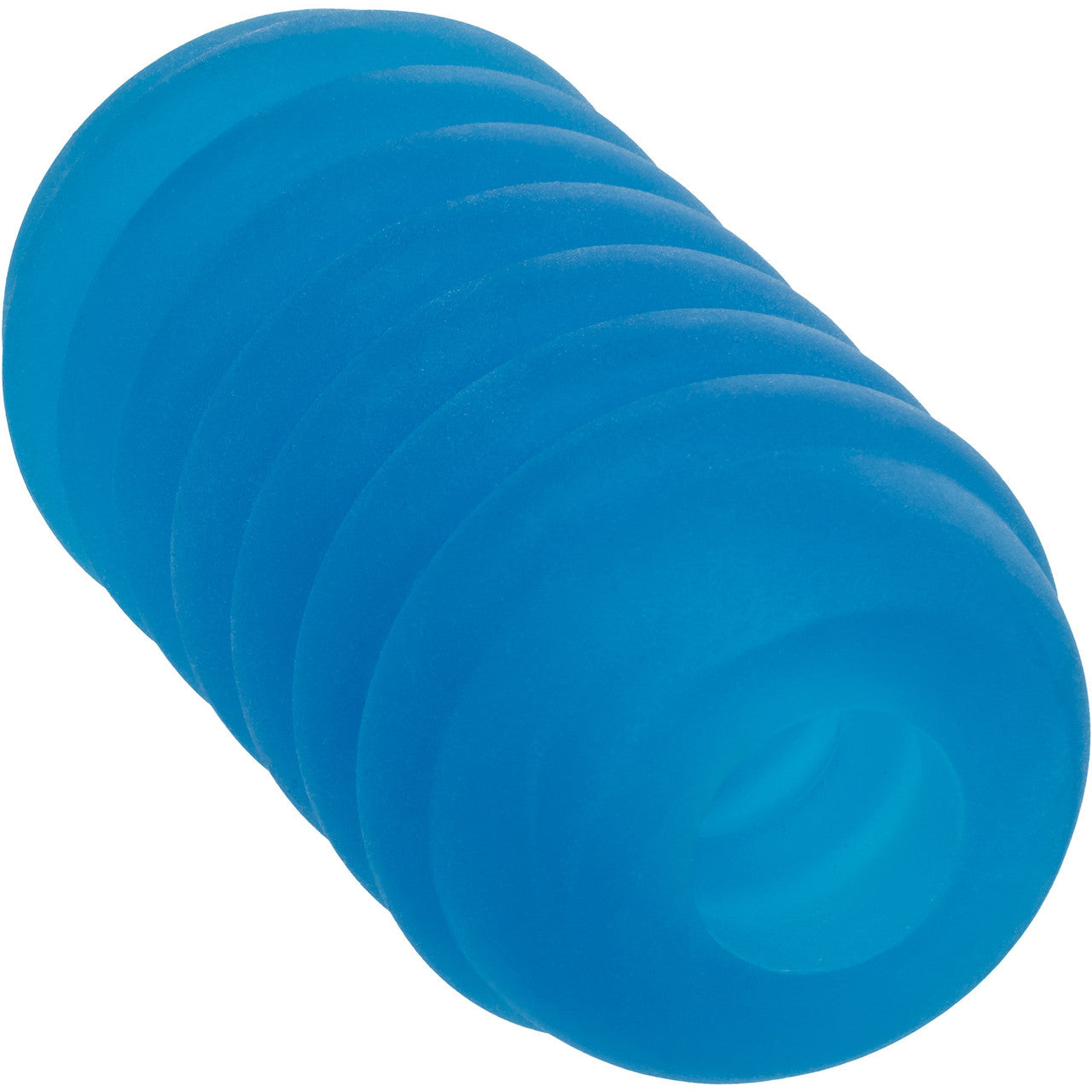 Pop Sock! Ribbed Reversible Open Ended Penis Stroker By CalExotics - Blue