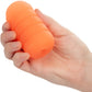 Pop Sock! Ribbed Reversible Open Ended Penis Stroker By CalExotics - Orange