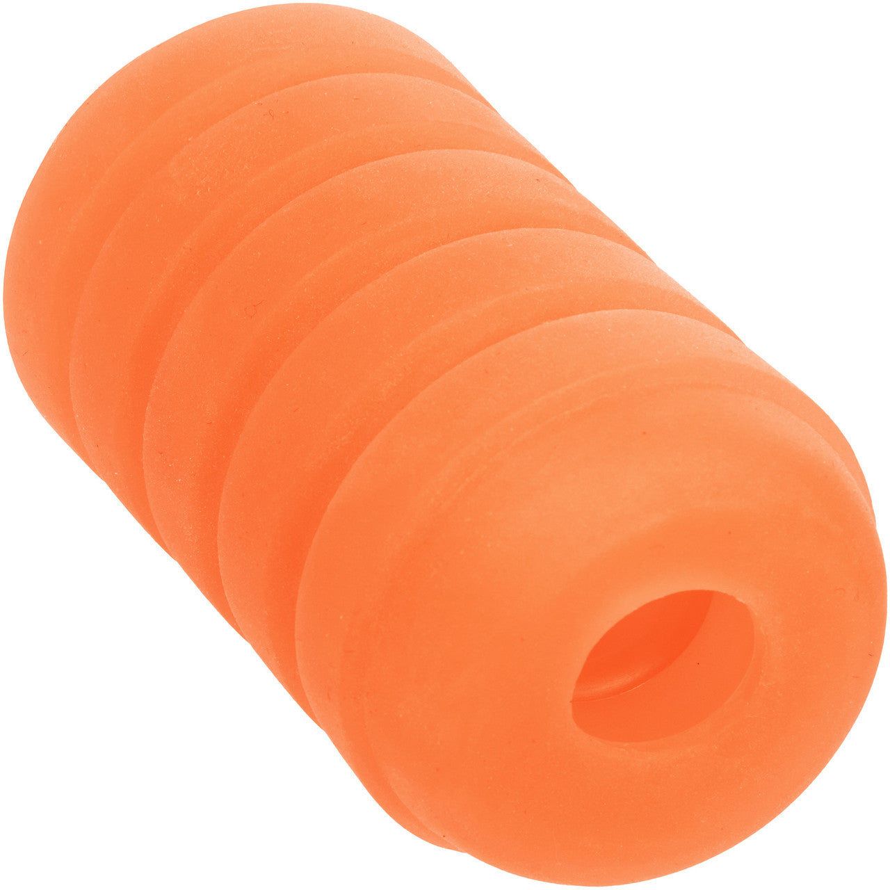 Pop Sock! Ribbed Reversible Open Ended Penis Stroker By CalExotics - Orange