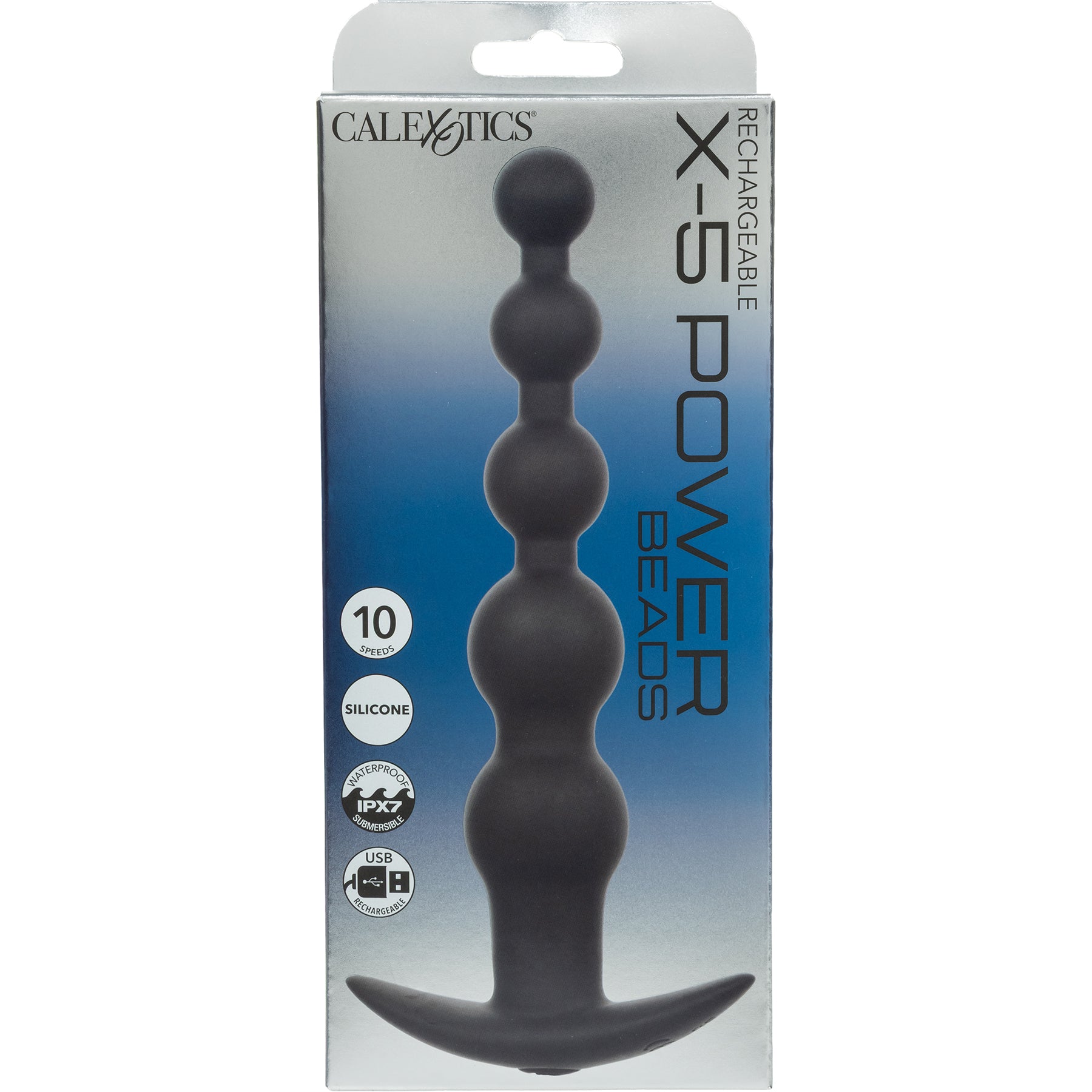 Rechargeable X-5 Silicone Power Beads Vibrating Anal Beads By CalExotics