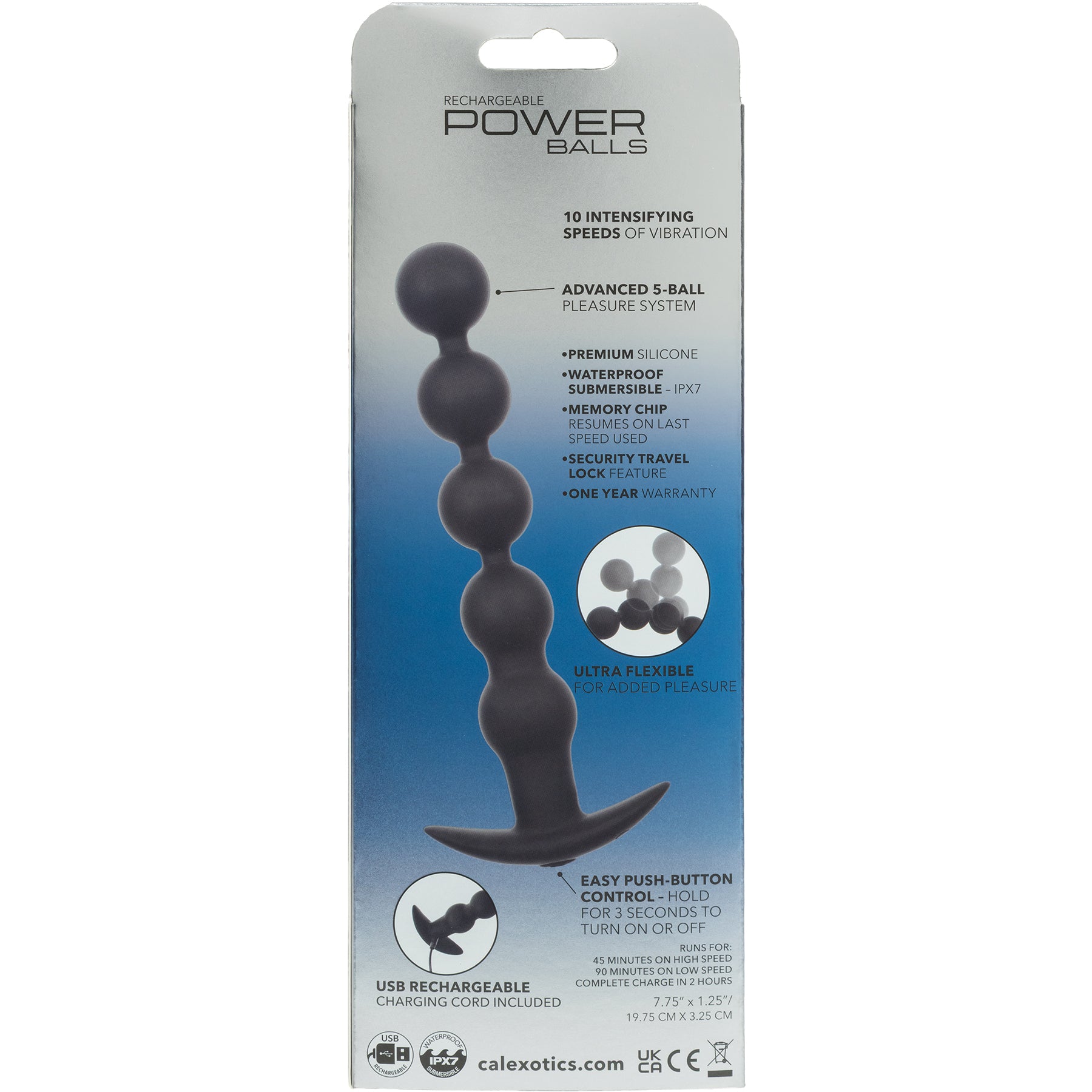 Rechargeable Power Balls Vibrating Silicone Anal Beads