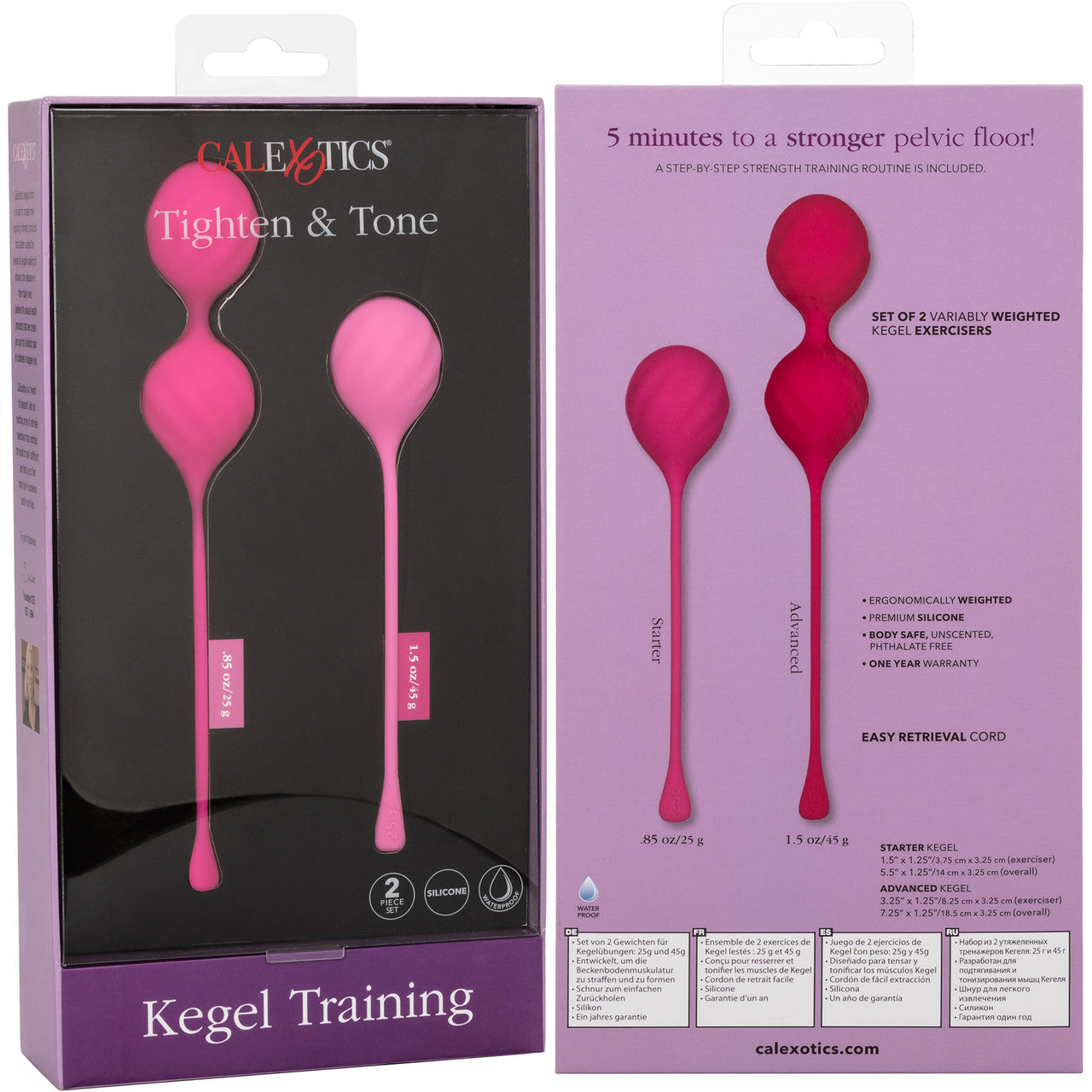 Kegel Training 2-Piece Silicone Set By CalExotics - Pink