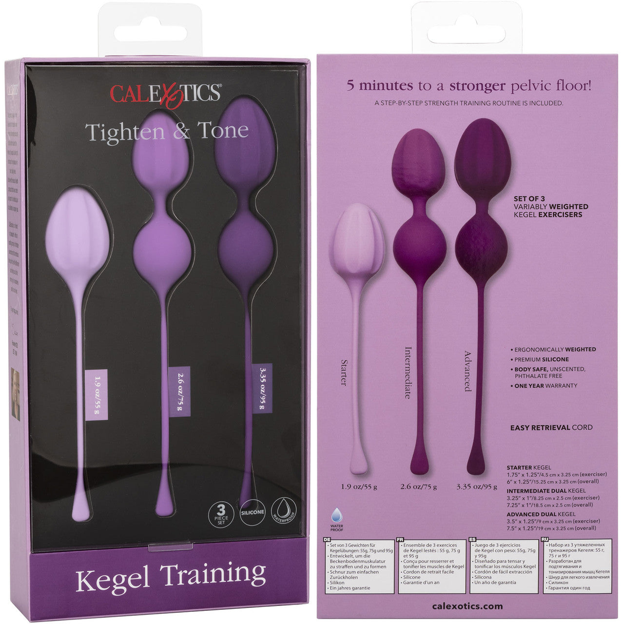 Kegel Training 3-Piece Silicone Set By CalExotics - Purple