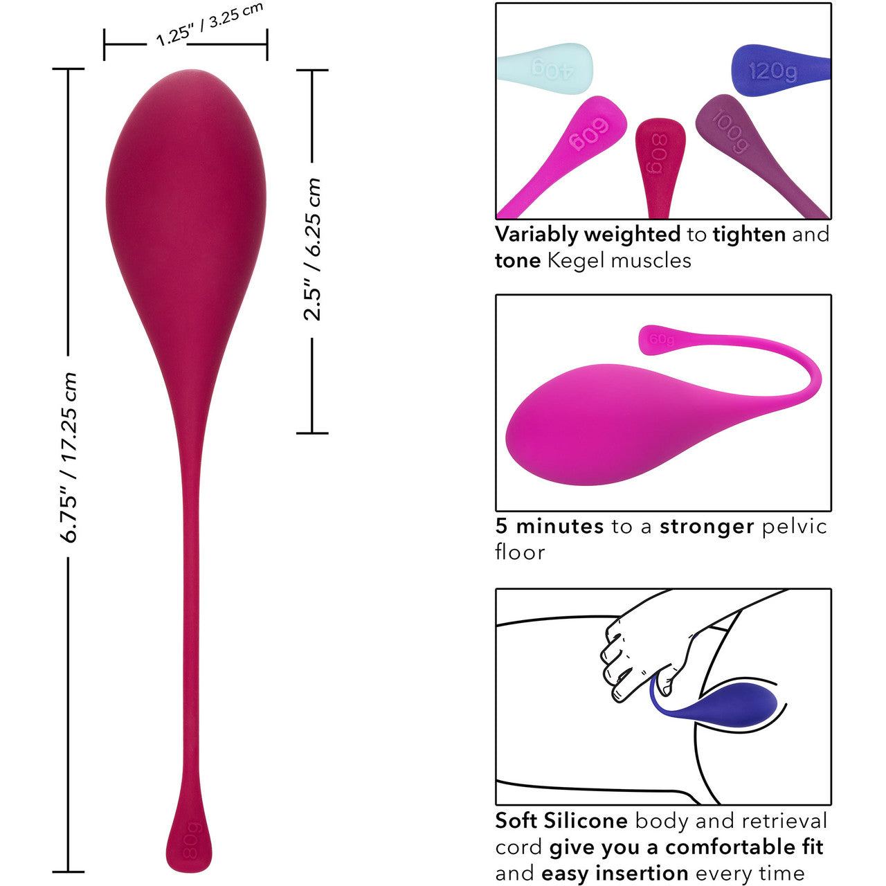 Kegel Training 5-Piece Silicone Set By CalExotics - Assorted Colors