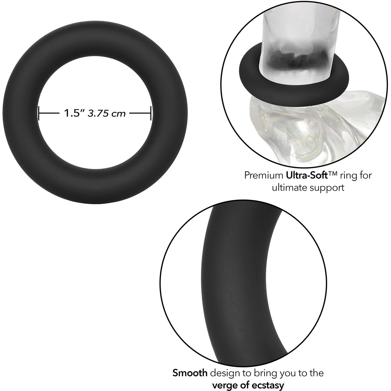 Link Up Ultra-Soft Verge Silicone Cock Ring By CalExotics - Black