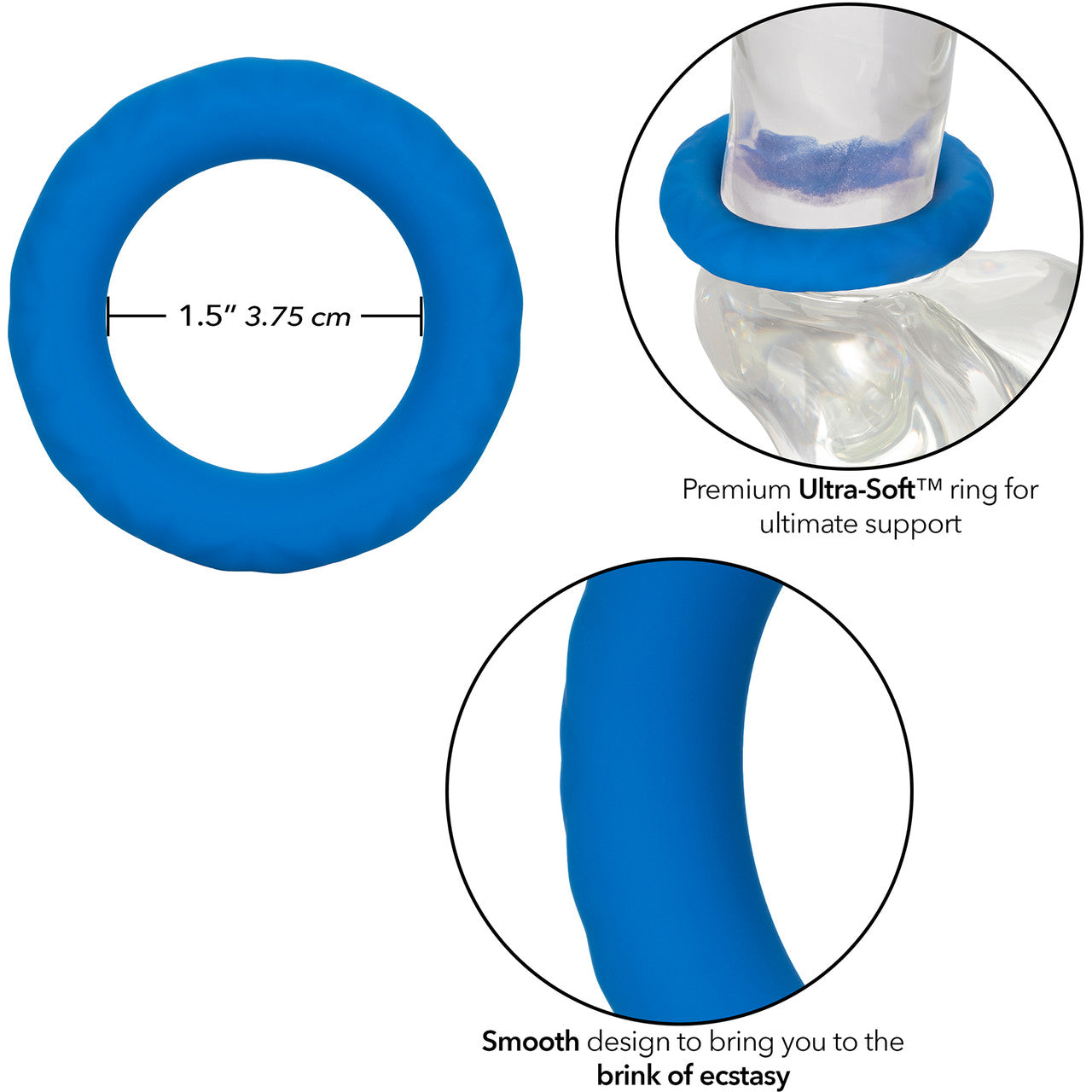 Link Up Ultra-Soft Max Silicone Cock Ring By CalExotics - Blue