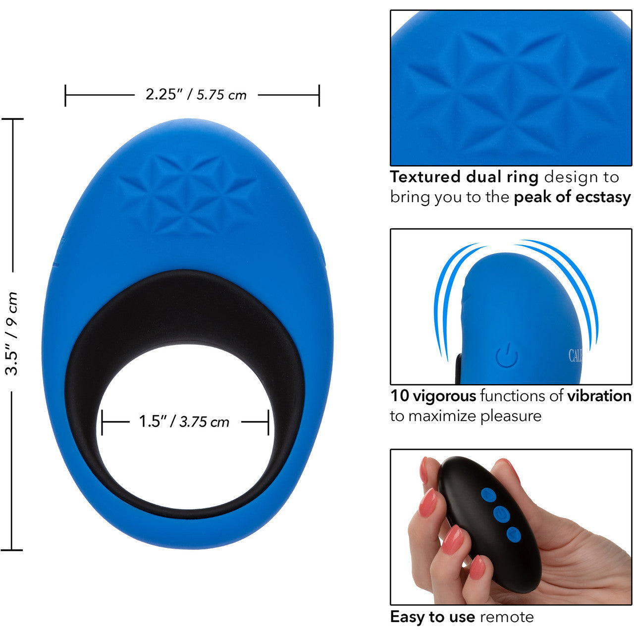 Link Up Remote Max Silicone Rechargeable Vibrating Cock Ring With Remote By CalExotics