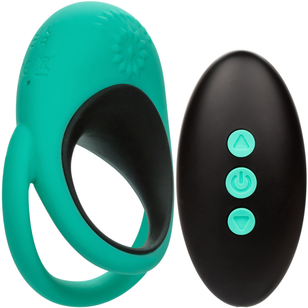 Link Up Remote Alpha Silicone Rechargeable Vibrating Dual Ring Cock Ring With Remote By CalExotics