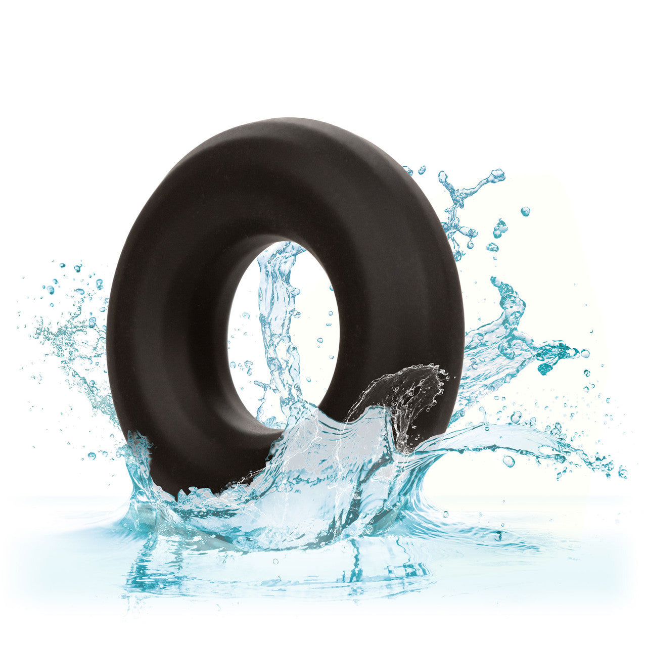 Alpha Liquid Silicone Prolong Medium Cock Ring By CalExotics - Black