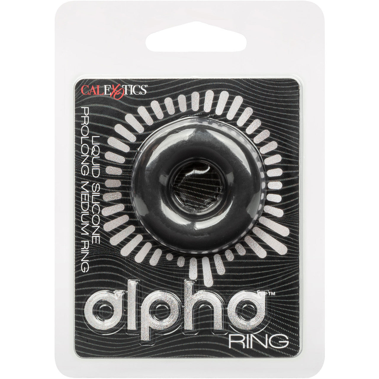 Alpha Liquid Silicone Prolong Medium Cock Ring By CalExotics - Black