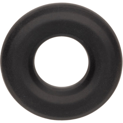 Alpha Liquid Silicone Prolong Medium Cock Ring By CalExotics - Black