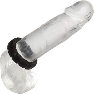 Alpha Liquid Silicone Prolong Tread Cock Ring By CalExotics - Black