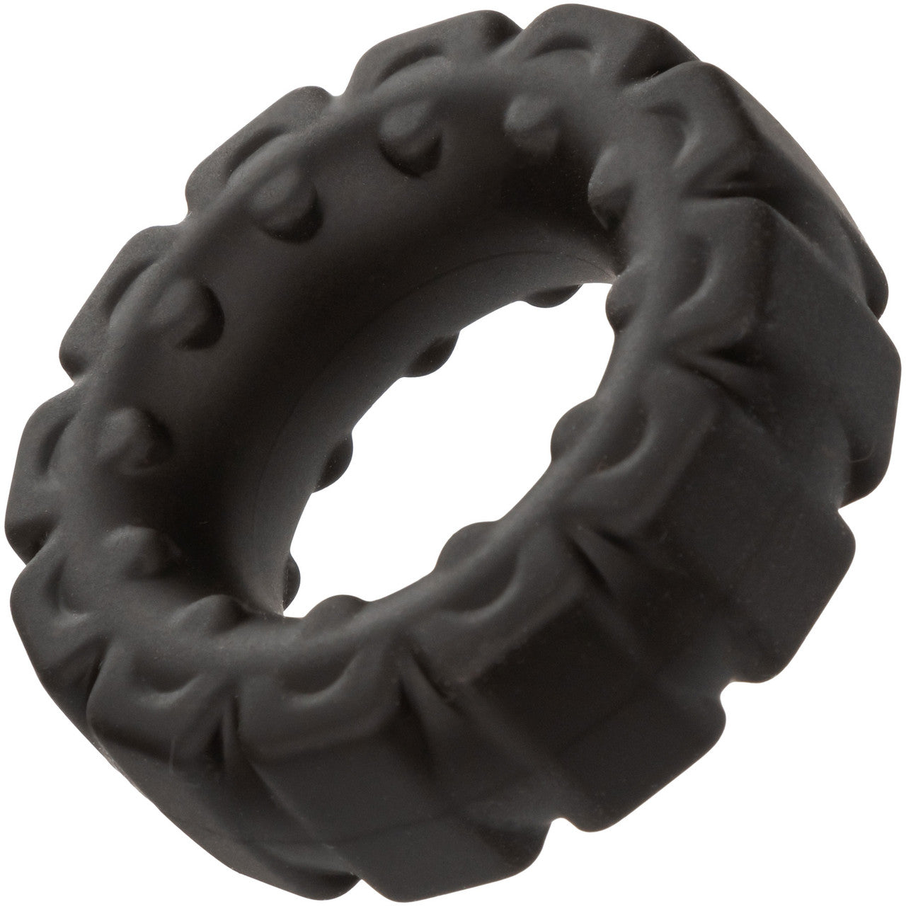 Alpha Liquid Silicone Prolong Tread Cock Ring By CalExotics - Black